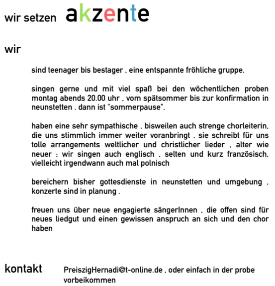 chor akzente info neu